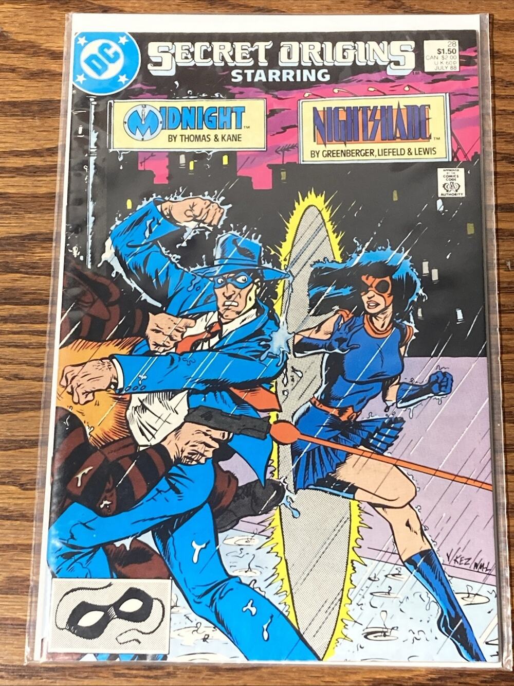 Secret Origins #28 (DC Comics) 1988 Featuring Midnight/Nightshade